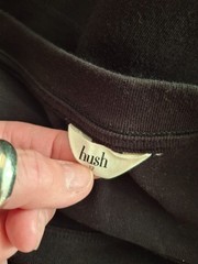 Hush Womens Black Shift Dress Uk 12 Cotton Pocket Side Zips Casual Workwear