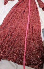 COLLECTIF Vintage Mariana red polkadot long sleeve maxi dress S/6