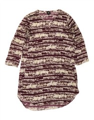 MOSSIMO Womens 3/4 Sleeve Shift Dress UK 18 XL Purple Striped Polyester DX71