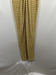NWT $598 Mac Duggal [ 2 ] 5625 Beaded Cap Sleeve V Neck Column Gown Gold #J265