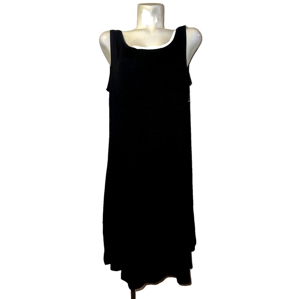SAINT TROPEZ WEST Black Sleeveless Maxi Dress Women&rsquo;s 1X Tank Style Summer Vaca