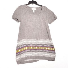 Between Me And You Sweater Dress Women&rsquo;s Grey Short Sleeve Size Large