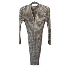 Willow & Wind Ribbed Henley Bodycon Midi Long Sleeve Dress Women&rsquo;s M Boho Sexy