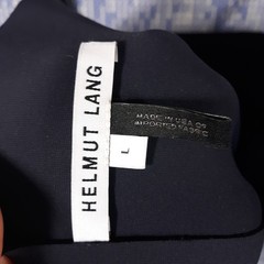 Helmut Lang Spaghetti Strap Square Neck Dress Womens Size Large Navy Made In USA