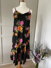 New Look Size 12 Strappy Dress Party Black Floral Quality Feel Cruise Holiday