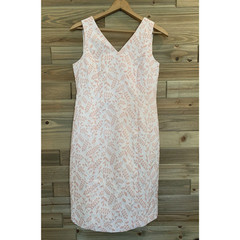 ANNE KLEIN Cherry Blossom V-neck Sleeveless Sheath Shift Dress Women&rsquo;s Size 6