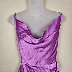 Superdown x Revolve Arezo Slip Mini Dress S Cowl Neck Wrap Satin Ruched Pink