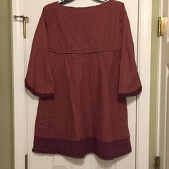 Boho Bohemian Peasant Hippie Tunic Eyelet Dress Crocheted Lace Trim & Medallions