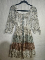 FIG AND FLOWER BOHEMIAN STYLE KNEE LENGTH DRESS Size S