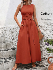 Brand New Orange Summer Holiday Wedding Casual Elegant Flowy Maxi Dress