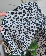 NEW F&F Animal Print Smocked Midi Dress Puff Sleeve Size M NWT