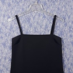 Helmut Lang Spaghetti Strap Square Neck Dress Womens Size Large Navy Made In USA