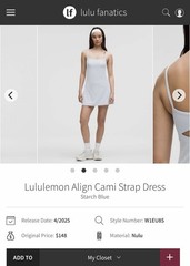 NWT Lululemon Align Cami Strap Dress Starch Blue STRH Size 4