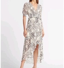 NWT Express Black and Beige Patterned Dress, medium