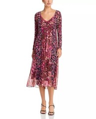 NWT Johnny Was Agatha Mesh Paneled Midi Dress Sz. S