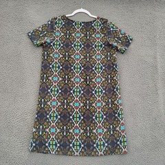 Pants Store Womens Shift Dress Size S Multicolor Geometric Short Sleeve