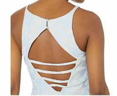 Speechless Junior Womens 11 Nude Blue Sleeveless Bonded Lace Fit Flare Dress NWT