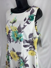 Women&rsquo;s ALYX White/ Deep Purple /Yellow /Green Floral dress Size 16