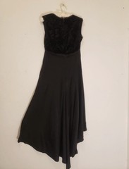 90s Y2K In Love by Carling Black Silk Velvet Dress