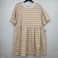 BP Nordstrom Women&rsquo;s Babydoll Organic Cotton Dress In Beige Nougat Size 1X NWT