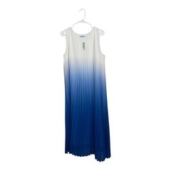 J. MCLAUGHLIN Women’s White Blue Gradient Pleated Maxi Dress Lined (Size L)