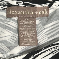 Alexandra Oak Black White 3/4 Bell Sleeve Dress Stretch Flounce NWT Plus Sz XXL
