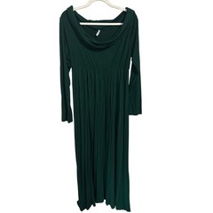 Mother Bee Maternity Green Long Sleeve Off the Shoulder Maxi Dress Women&rsquo;s XL