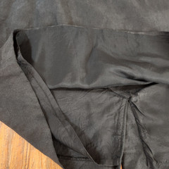 Emily Reger Black Silk Linen Sleeveless Shift Dress Size 10 Lined Above Knee Vtg