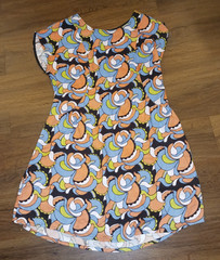 NOOWORKS Louise Mini Shift Dress Flower Power Print size M Colorful Art-to-wear