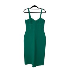 Scanlan Theodore Dress Crepe heavyweight knit bustiere Size M green