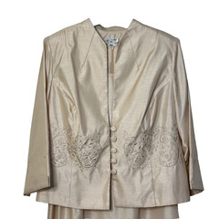 Lady Dorby MoB Ivory Sheath Tank Dress Embroidered Blazer Jacket Set Women&rsquo;s 16W