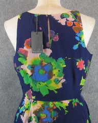 PJK Patterson J Kincaid Dress Sz L Sleeveless Blue Floral