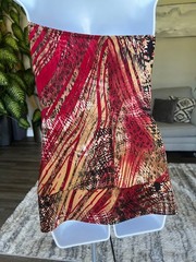 dots Strapless Silk Sequin Ruched Mini Dress Red Size Large #681
