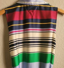 Tommy Hilfiger Women’s Striped Satin Shirt Dress Sleeveless Belted 90&rsquo;s Style M