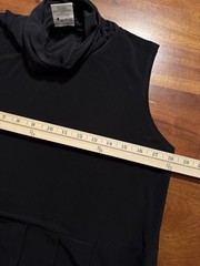 Blu Sage Black Turtleneck Sleeveless Pleat Bubble Hem Stretch Dress Sz Large