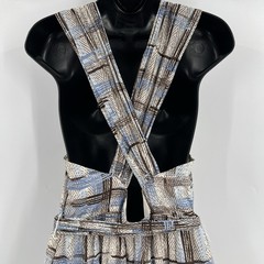 Sofie the Label Maxi Dress Size Large Belted Tie Waist Criss Cross Straps Zip Up