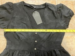 Disturbia Gladys Button Up Mini Dress Black Gothic Witchy Size US 6 NWT