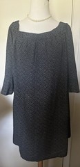 NWT Old Navy Off The Shoulder Dress, L, Navy/white, Bell Sleeves, Rayon