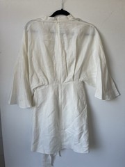 Significant Other Lola Linen Blend Mini Dress Ivory Size AU 8 US 4 Kimono Sleeve