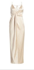 Significant Other satin medium weight fabric midi dress,sz 4, New, Champagne