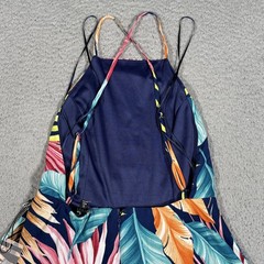 HYFVE Dress Womens S Multicolor Tropical Halter Fit & Flare Sundress Lined