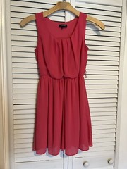 A. BYER Women’s Size Small S Dress Sleeveless Chiffon Pink Skater Fit & Flare