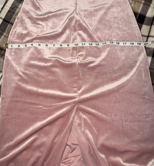 Banana Republic Sz Medium Stretch Luxe Velvet Maxi Column Dress In Blush Pink