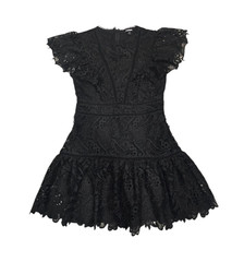 Express Black Lace Mini Dress Medium Romantic Gothic Coquette Flutter Sleeve