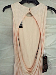 $159 NWT Bebe light Coral Overall Studded Open Back Sexy top dress L Large