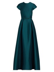 NEW, Sachin & Babi Blythe Embellished Satin Gown in Bottle Green Sz 6 #LD379