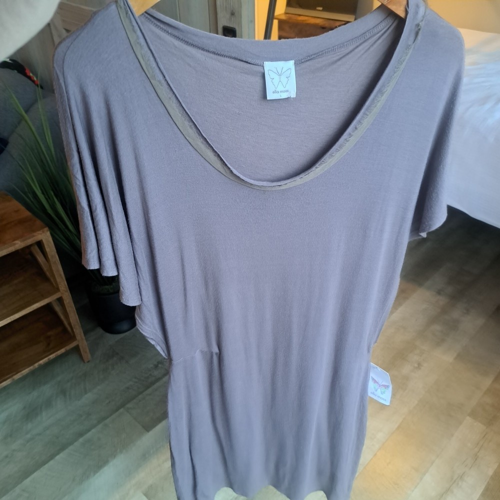 NEW Ella Moss Purple Scoop Neck Casua Tunicl Dress Size Large Women&rsquo;s Pastel