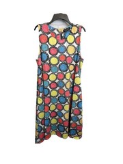 Tango Mango colorful dotted print artsy dress midi length large funky retro chic