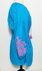 Lilly Pulitzer Analynn Tunic Dress Turquoise Oasis Blue Womens V Neck Pink Large