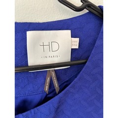 HD in Paris Dress Anthropologie Empress Jacquard Cap Sleeve A-Line Dress Blue 8